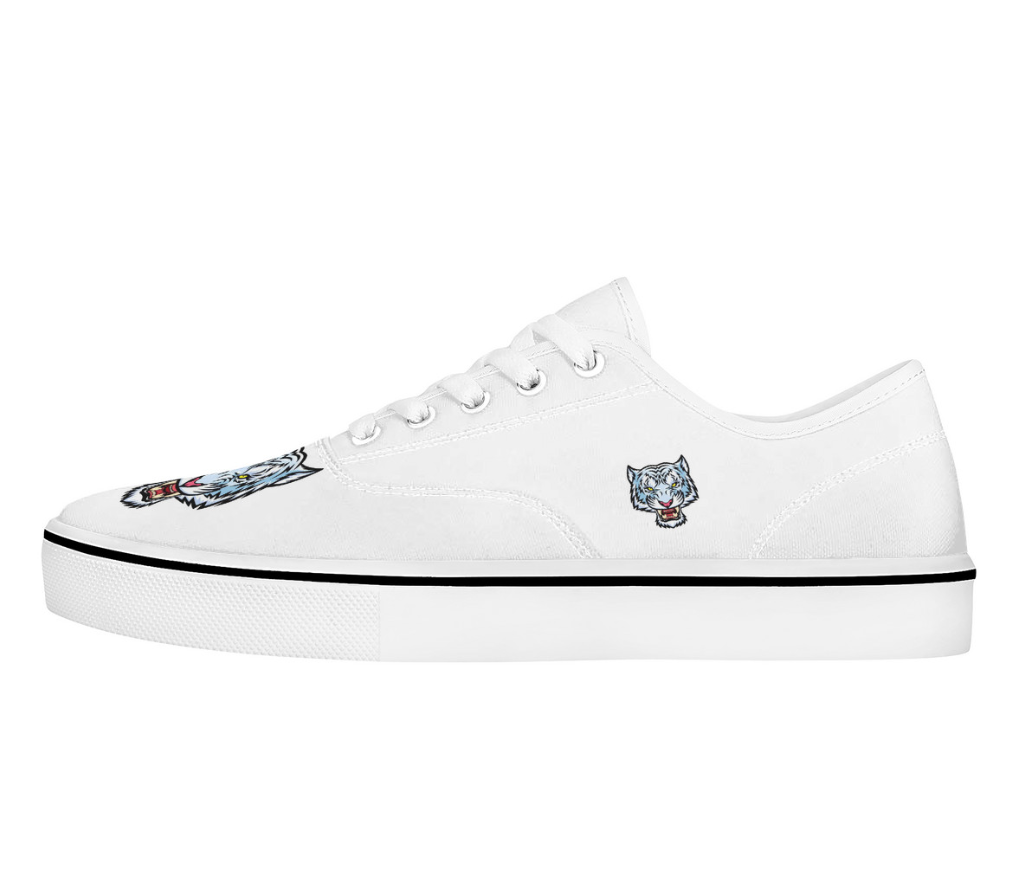 White Tiger Graphic Canvas Sneakers